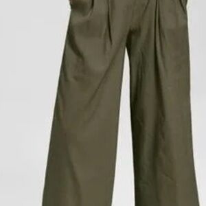 INC International Concepts Women's High-Rise Pleated Linen Wide-Leg Pants